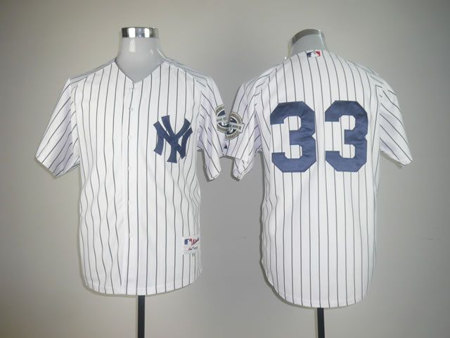 Men New York Yankees 33 No name White Throwback MLB Jerseys